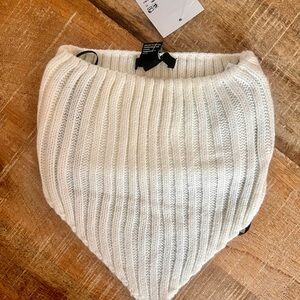 NWT White Sweater Knit Asymmetric Strapless Crop Top